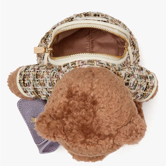 kate spade NWT! $449 MSRP Oh What Fun 3D Teddy Bear Crossbody - Picture 7 of 7